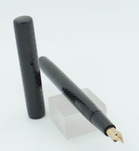 Gem Black Chased Hard Rubber Eyedropper Fountain Pen - 14kt Nib - c. 1915