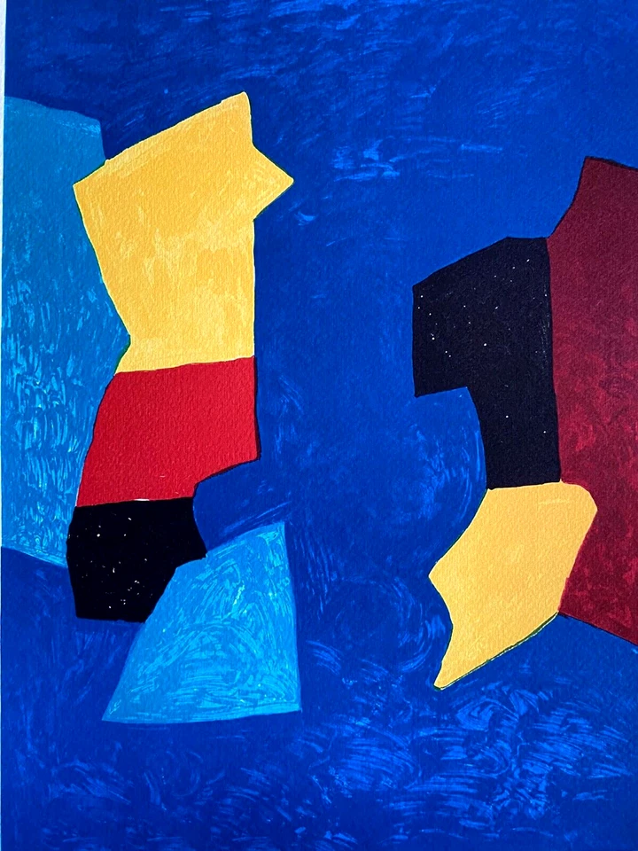 Litografía Serge Poliakoff certificado de autenticidad firmado op numerado a lápiz Piet Mondrian Foto 3 de 4