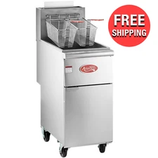 LIQUID PROPANE 40 lb. Commercial Restaurant Stainless Steel Floor Deep Fry Fryer
