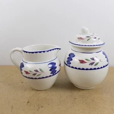 Adams Lancaster Creamer & Sugar Bowl England Ironstone
