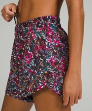 Lululemon Track That Mid-Rise Lined Short 5" Floral Electric Multi - Size 10