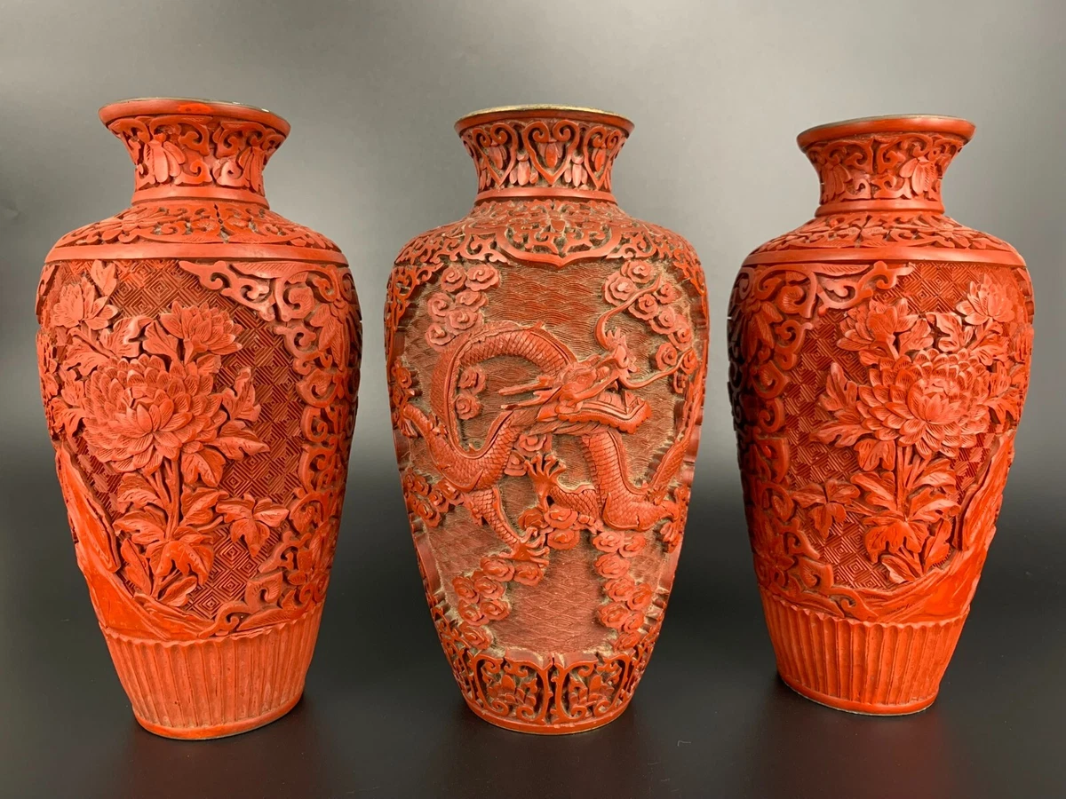 中国雕漆花瓶| eBay