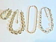 Gold tone choker necklace and bracelet set, and 2 more beautiful chokers.