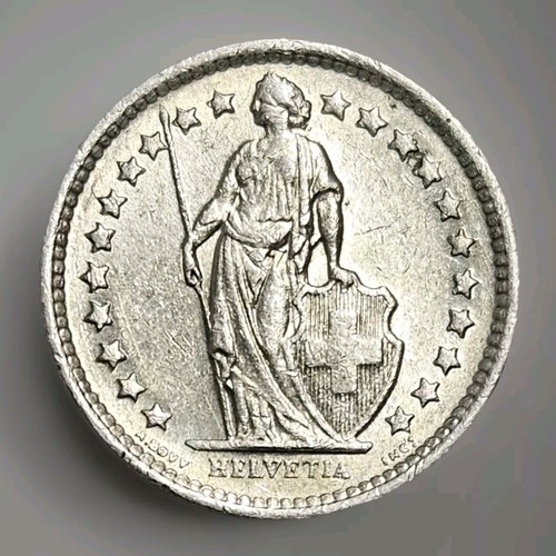 1963 Switzerland 1/2 Franc Silver Old World Coin KM 23 (ek046)