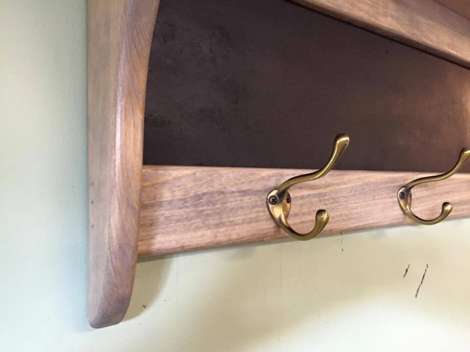 Weathered Primtive Pine Message Center Coat Rack - Image 3 of 4