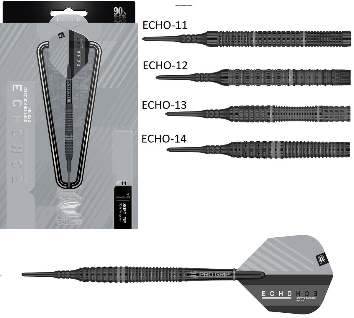 Freccette Target Darts Echo 11 - Punta Morbida 90% Tungsteno, 20g - Foto 7