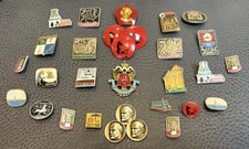 Vintage Russian Badge Pin Jewelry Lot Soviet Union Russia USSR Enamel