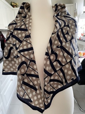 Armani Schal Tuch mit Logodruck 100x100 cm Wolle + Seide