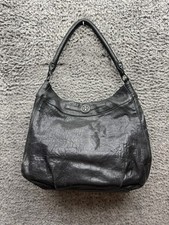 Tory Burch Women's Genuine Pebbled Leather Hobo Shoulder Bag Black