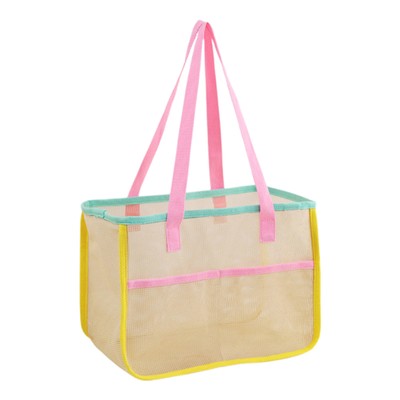Mesh -Tasche für Strand, große Strandtasche für Frauen, Mesh -Aufbewahrungsta