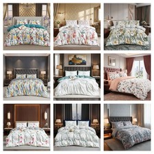 Floral Duvet Cover Set Soft Microfiber Quilt Bedding for Double & King Beds