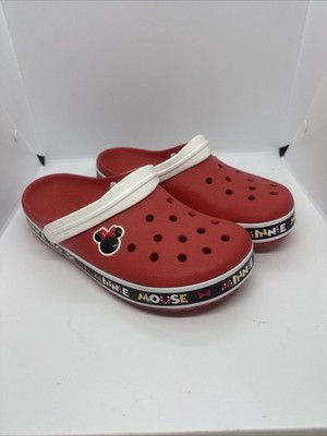 Disney Parks X Crocs Womens Size 11 Red Croc Band Minnie Mouse III Clogs Shoes