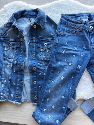 Liu Jo Set Jeansjacke Sterne 34-36 sehr guter Zustand
