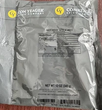 Con Yeager Spice Company Hot Beef Stick Seasoning #811 – 12 oz Bag – UPC 7974424