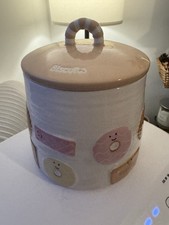 Viral Cookie Biscuits Jar Tin Multi Neutral Biscuit Icon Treat Jar Bnwt