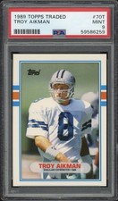 1989 Topps Traded Troy Aikman Rookie RC #70T PSA 9 MINT HOF Dallas Cowboys