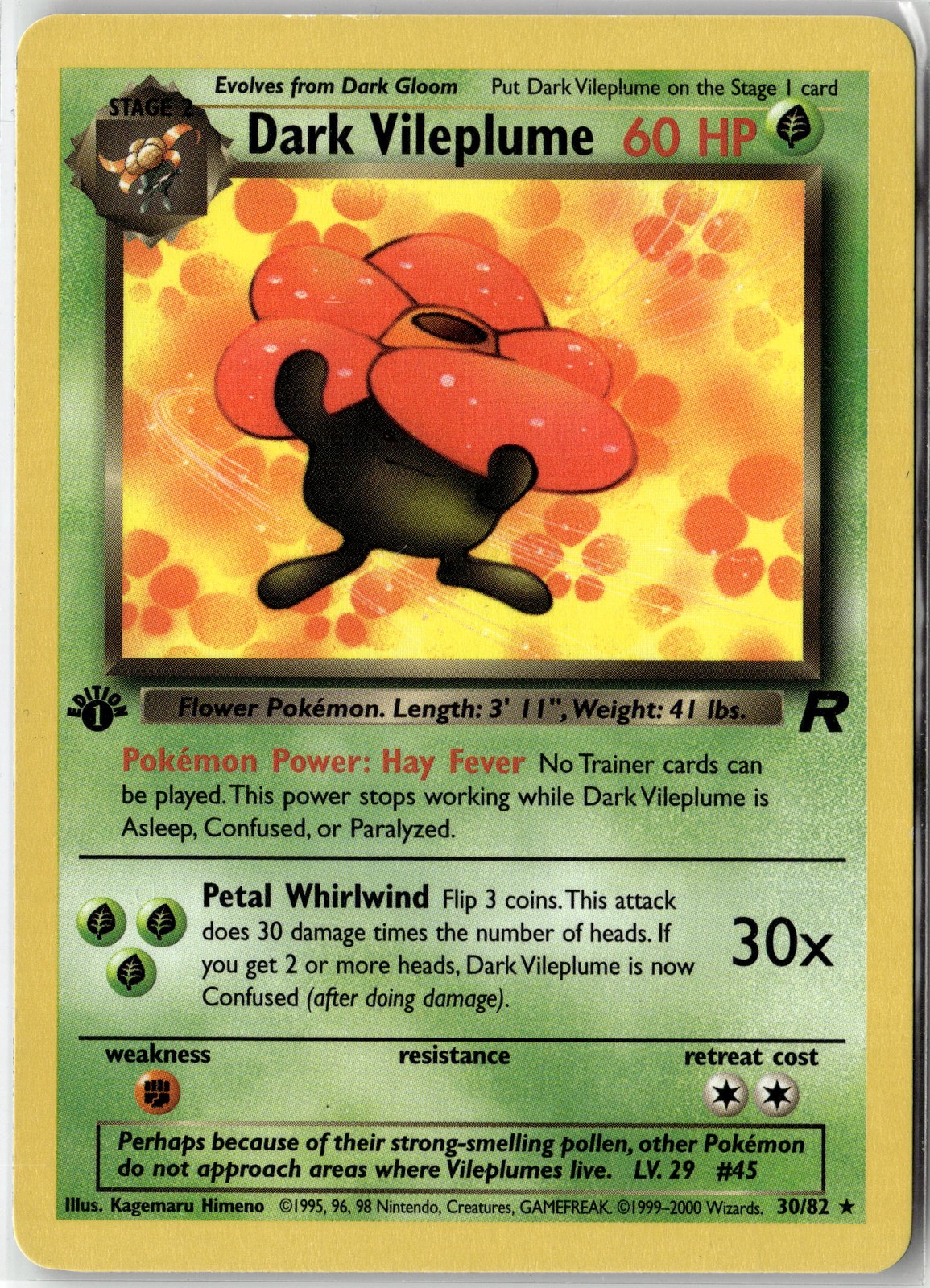 Dark Vileplume (30) Rare 1st Edition Team Rocket 30/82 NM