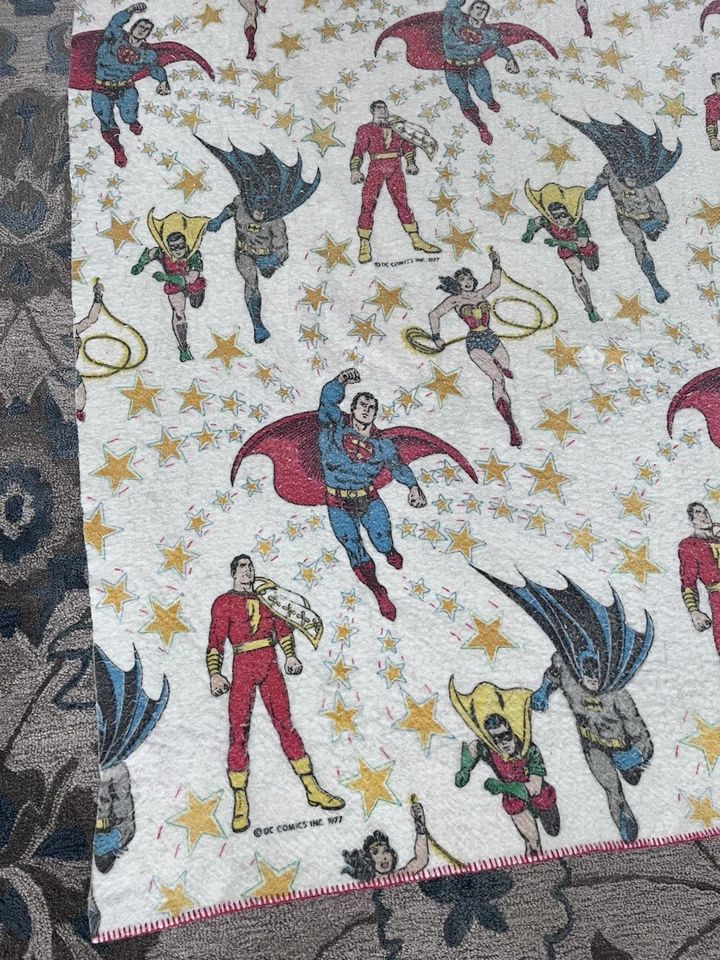 Manta de superhéroe vintage 1977 tamaño doble DC Comics Foto 2 de 4
