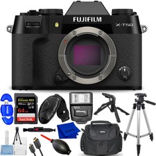 FUJIFILM X-T50 Mirrorless Camera Body, Black - KIT BOX Accessory Kit