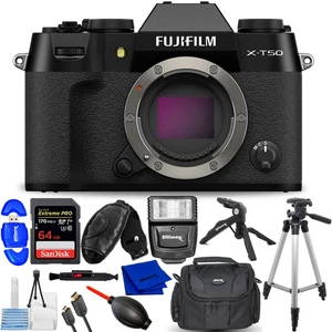 FUJIFILM X-T50 Caméra sans miroir (Body, Black) - KIT BOX Trousse d'accessoires