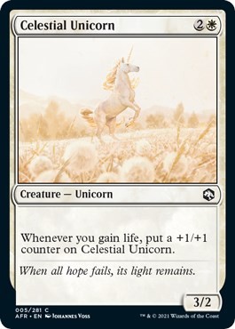 Celestial Unicorn AFR 5 MTG Adventures in the Forgotten Realms Common Normal ...