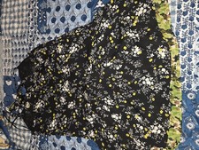 Princess Vera Wang Sleeveless Floral Sundress M Black Yellow Strappy
