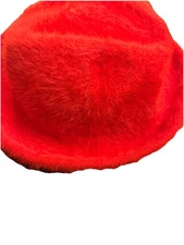 VINTAGE ANGORA Wool BUCKET HAT RED Marshall Fields Rabbit Fur