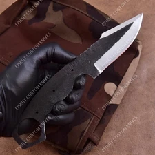 9'' 1095 High Carbon Steel Knife Blank Blade DIY Bushcraft Hunting Knife Making