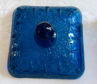 Tiara Indiana Glass Cobalt Blue Honey Bee Box Glass Candy Dish — photo 7