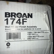 Broan 174 Recessed Electric Wall-Mount Heater, Recessed Or Surface, 750/1500,