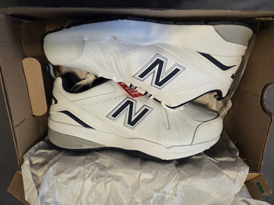 New Balance 608v5 Men s Training Sneakers Leather Lace-Up Wide 6E White/Navy
