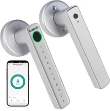 Smart Door Lock Fingerprint WiFi App Keyless Entry Silver Handle