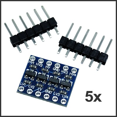 5x Pegelwandler 4 Kanal I2C IIC Logic Level Converter 5V~3.3V für Arduino