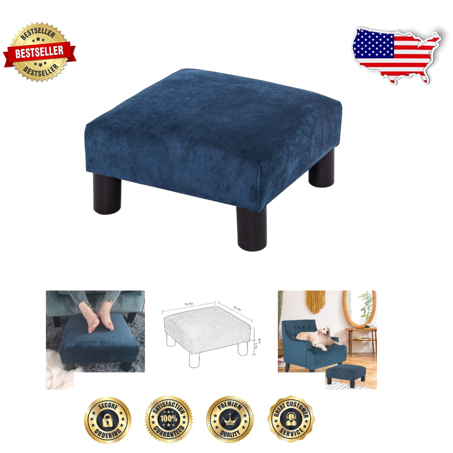 Multi-Functional Classic Ottoman – Soft Plush Footrest for Home Relaxation