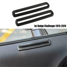 2pcs Door Air Outlet Vent Cover Trim For Dodge Challenger 2015-2023 Carbon Fiber