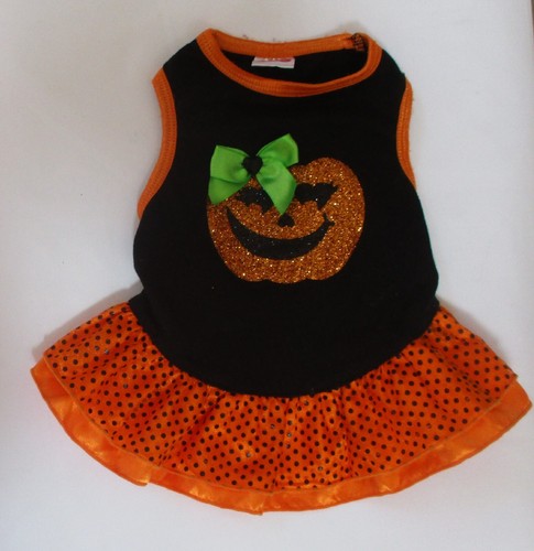 Wagby Halloween Pumpkin Dress Small Dogs