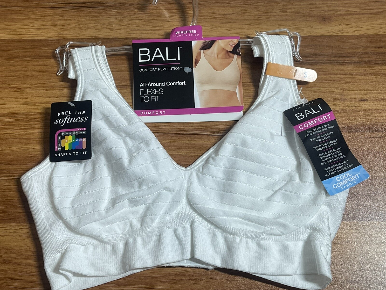 Bali Women Bra Comfort Revolution ComfortFlex Fit Wireless DF3484 White Size S eBay