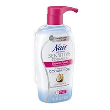 Nair SENSITIVE FORMULA SHOWER POWER • HAIR REMOVER CREAM Coconut Oil & Vitamin E