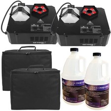 Chauvet DJ Geyser P5 LED Pyro-Like Fog Machines Pair  2 Gallons Fluid  Cases