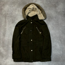 Nautica Parka Jacket Womens Sherpa Lined Full Zip Coat, Green, Large