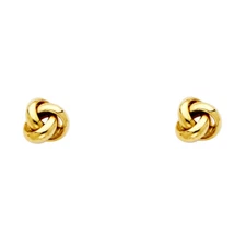 Ioka - 14K Yellow Gold Love Knot Push Back Earrings