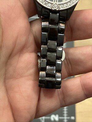 Judith Ripka black ceramic and stainless steel watch  display picture 3