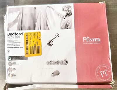 PFISTER Bedford 3-Handle 3-Spray Tub & Shower Faucet in Polished Chrome