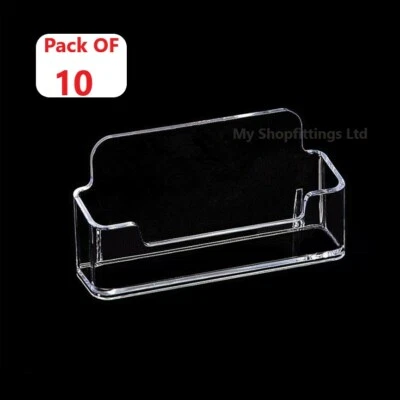 MY SHOPFITTINGS LTD 10 Acrylic Desktop Business Card Display Counter Dispenser Holder Stands