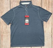 Mens Sz M Kirkland Signature Blue Polo Shirt Short Sleeve Modal Blend NWT