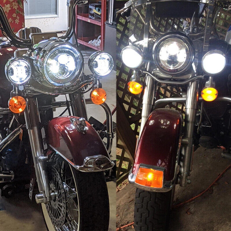 For Yamaha Road Star Silverado XV1600 7" LED Headlight + 4.5" Fog Passing Lights Foto 2 de 4