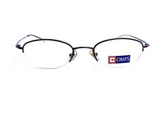 New VTG Chaps 109 By Ralph Oval Half Rim Brown Metal Eyeglasses OEG8 46 20 140