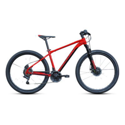 Mountainbike MTB Herren 27,5'' Größe 43 Stahl Rot Scheibenbremsen 7x3v