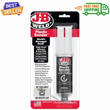 JB Weld Plastic Weld Quick Setting Epoxy Syringe Bonder Repair Glue Black...