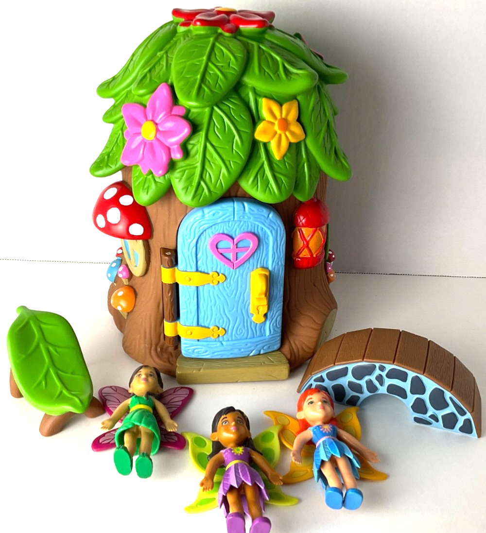 lakeShore Learning Fairy Land Playset Tree House 3 Doll Bridge